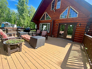 Shared lodge deck area
